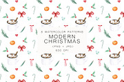 Watercolor Modern Christmas, a Seasonal Illustration by LeriaArt watercolor (Thumbnail 11 of 17)