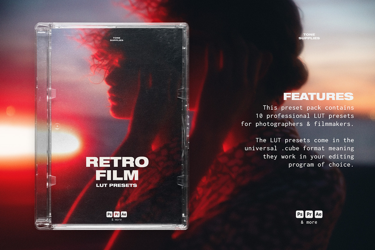 Retro Film LUT Presets Photoshop, a Preset Add-On by TONE SUPPLIES (Photo 2 of 10)