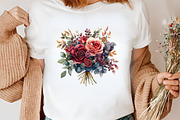Watercolor Burgundy Beauty Clipart, an Illustration by Canvas Craft (Thumbnail 5 of 7)