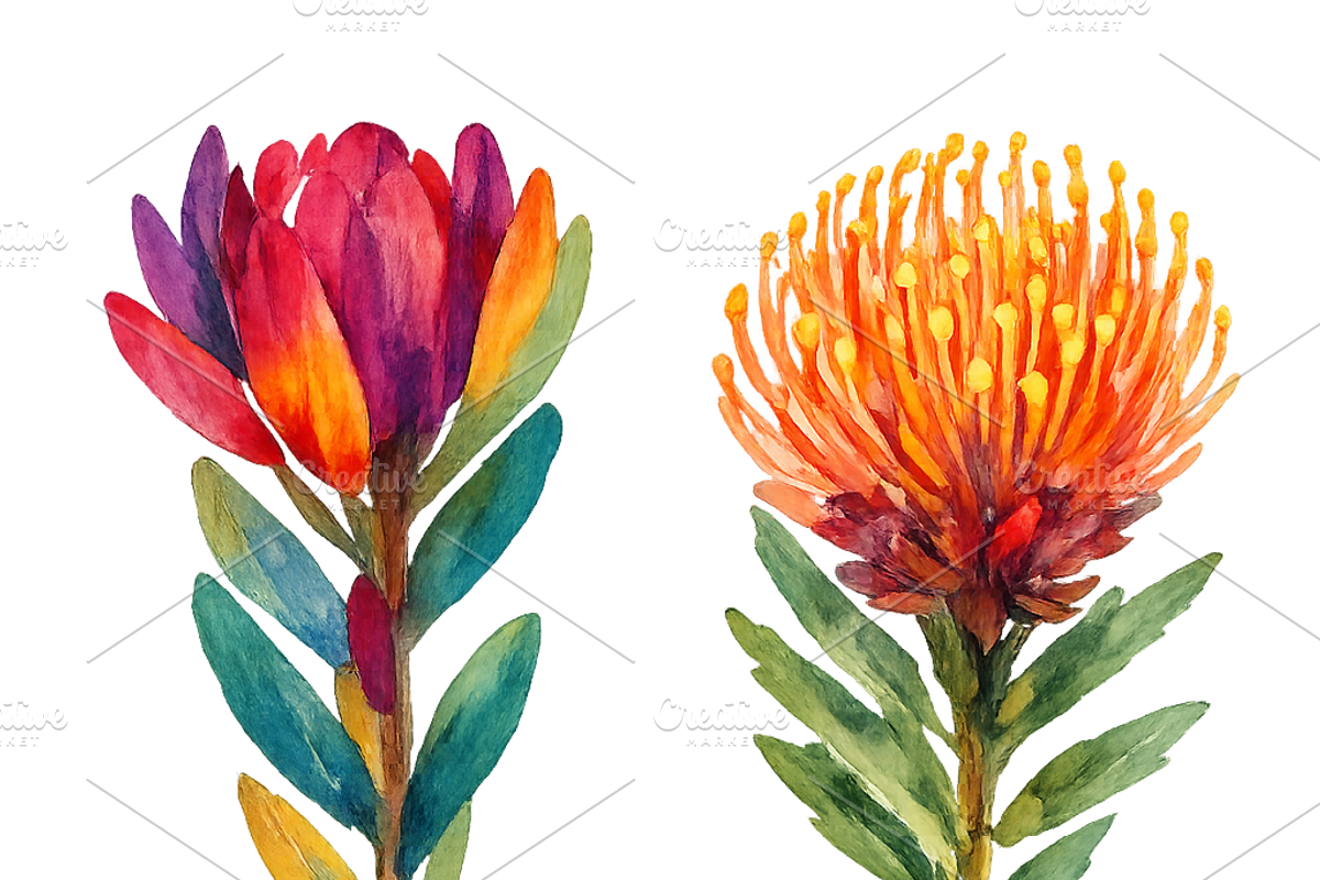 Watercolor Fynbos Flowers, a Decorative Illustration by Karliefie (Photo 3 of 4)
