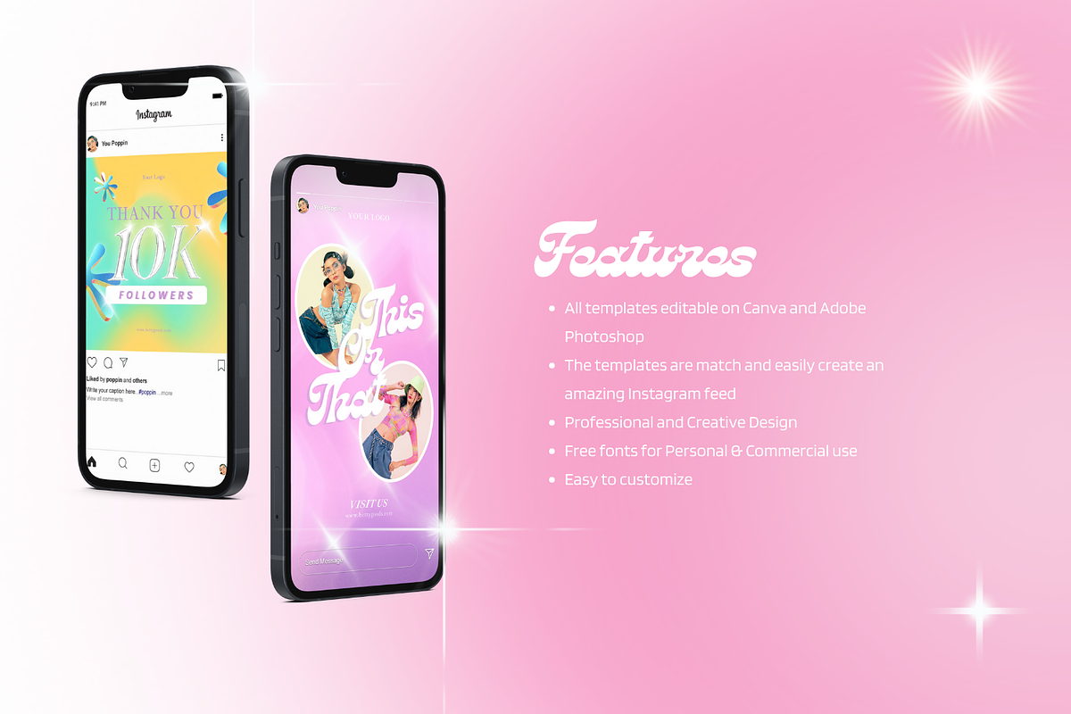 Y2K You Poppin Instagram | CANVA PS, a Social Media Template by Hydric Design (Photo 5 of 6)
