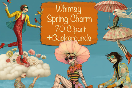 Whimsy Spring People Clipart Bundle, a Person Illustration by Fusion Dream