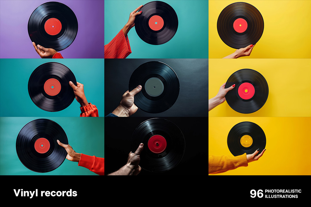 Vinyl records. Collection, an Object Illustration by Handmadefont (Photo 10 of 14)