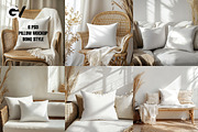 Boho Pillow Mockups bundle PSD, a Household Mockup by GraphicVil (Thumbnail 2 of 9)