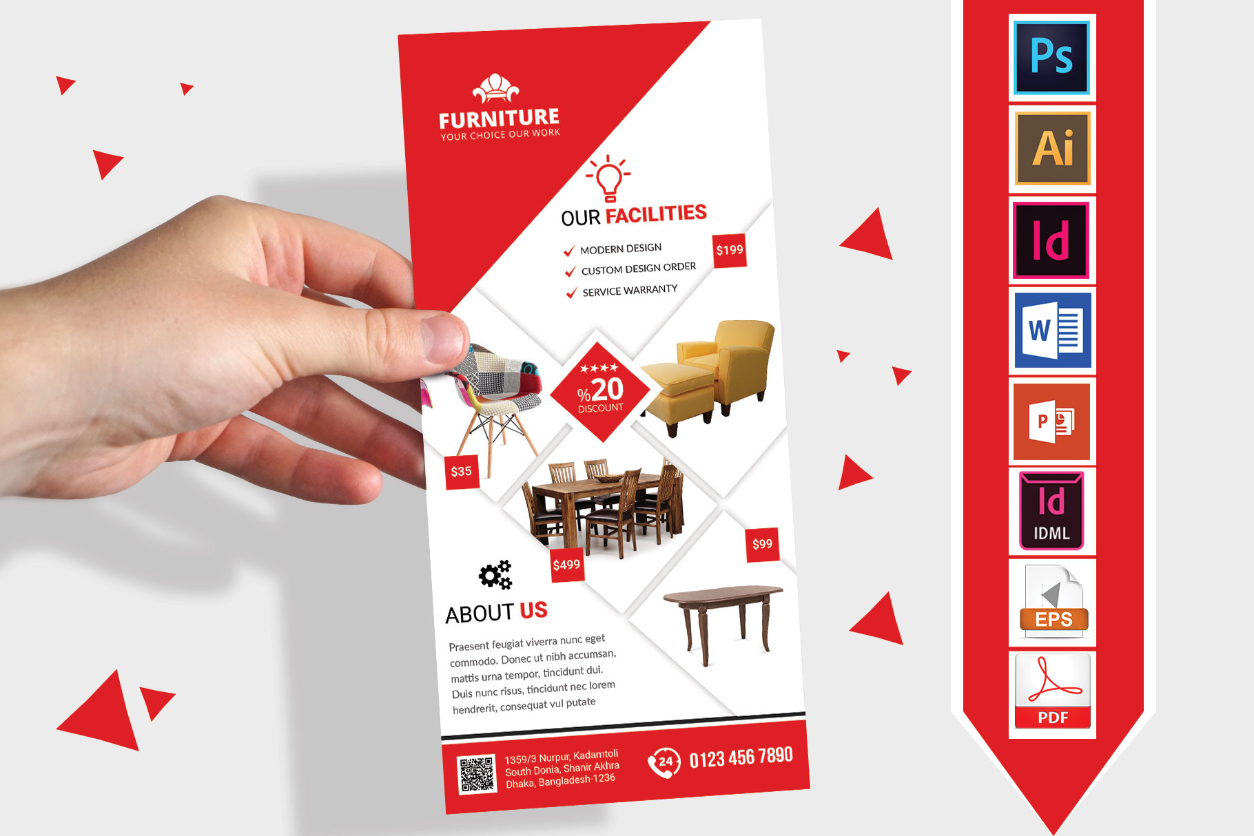 Rack Card  Furniture Shop Dl Flyer by Imagine Design Studio  Creative Market