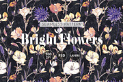 Bright Flowers - Seamless Patterns, a Pattern Graphic by texvogue (Thumbnail 1 of 9)