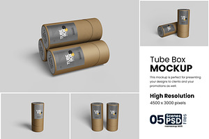 Tube Box Mockup, a Product Mockup by bimockup