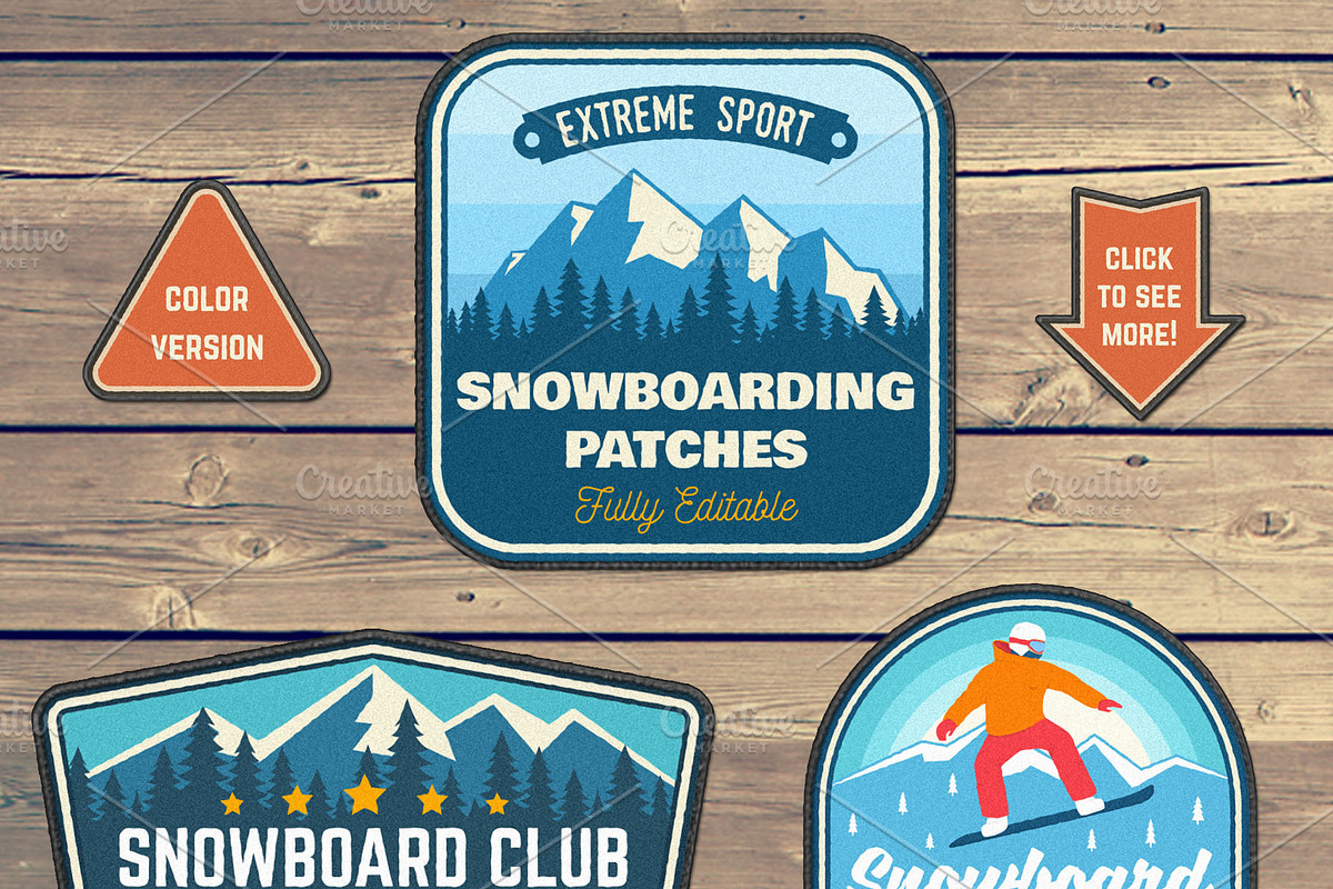 Snowboarding Patches, a Branding & Logo Template by sivVector (Photo 2 of 2)