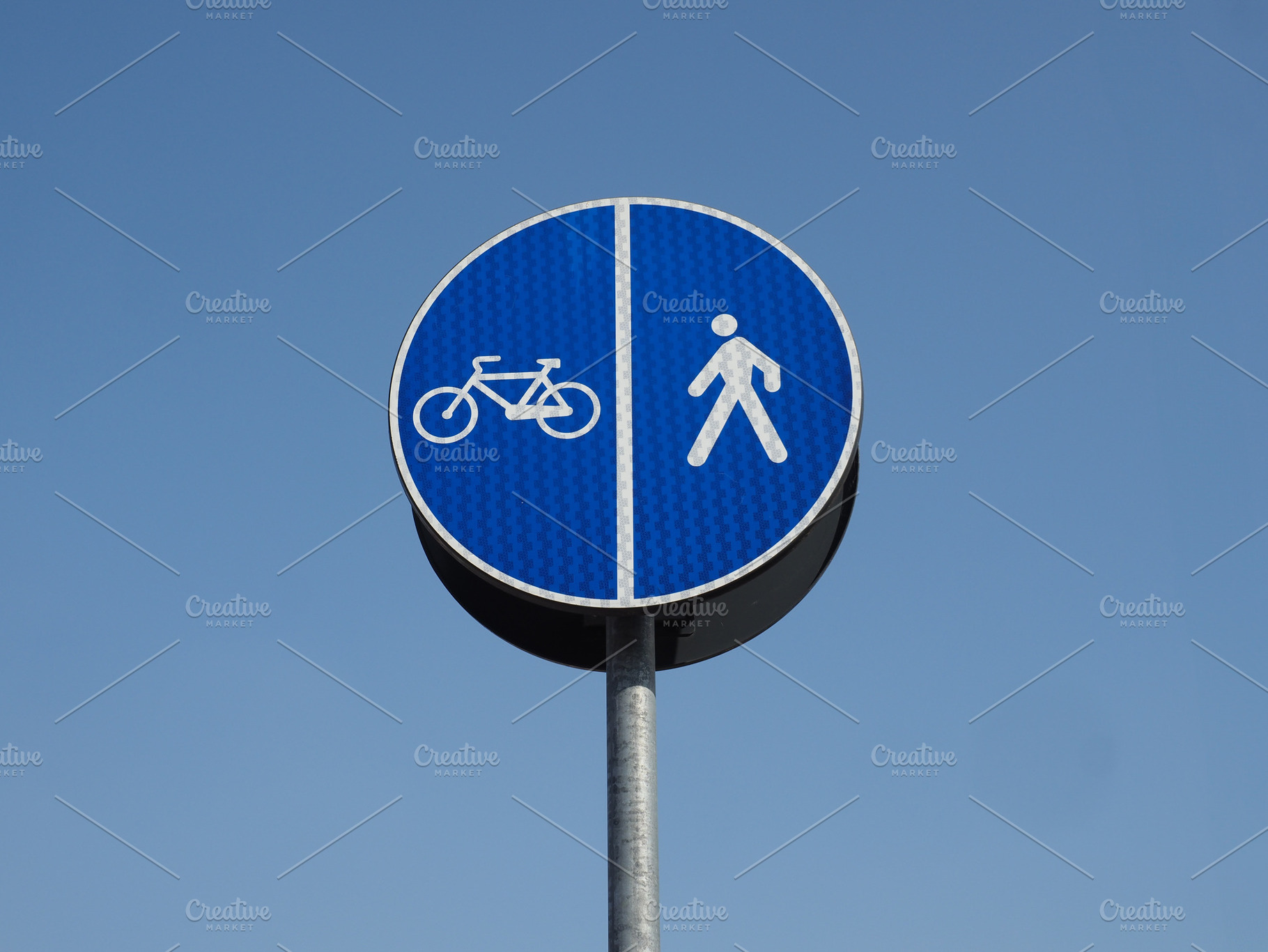 bike and pedestrian lanes sign, a Photo by WorldOfPhotos