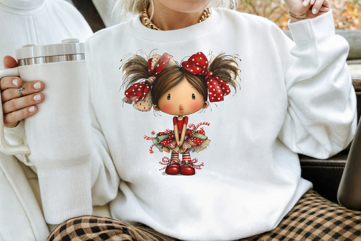 Whimsical Christmas Girl Clipart, an Illustration by CraftArtStudio (Photo 6 of 6)