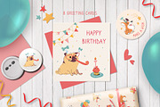 Birthday Party. Festive set of Dogs, an Animal Illustration by Anna Summer (Thumbnail 5 of 10)