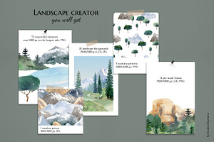 Watercolor Landscape Creator Clipart