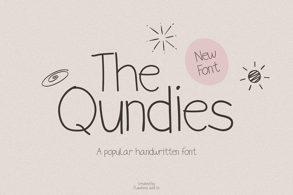 The Qundies – Handwritten Font, a Handwritten Font by Flawless And Co (Photo 1 of 10)