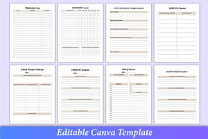 2024 Anxiety Journal Canva Templates