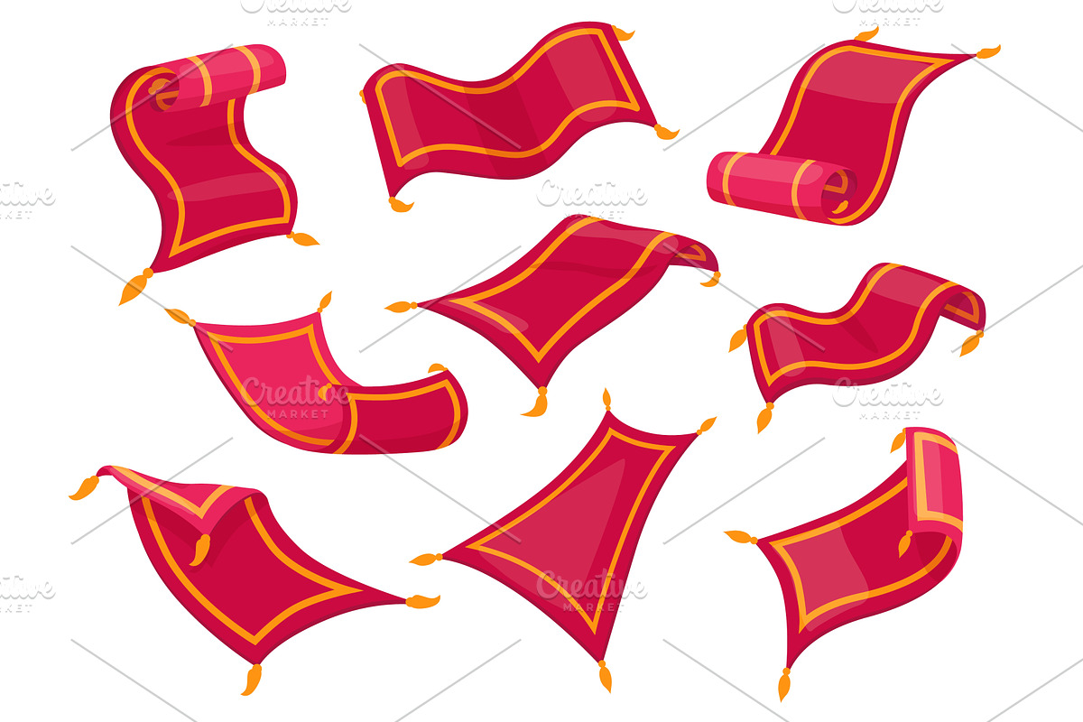 Magic carpet character. Arabian, an Illustration by LadadikArt