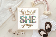SHE Prays Faux Embroidery Christian, an Illustration by CraftArtStudio (Thumbnail 4 of 4)