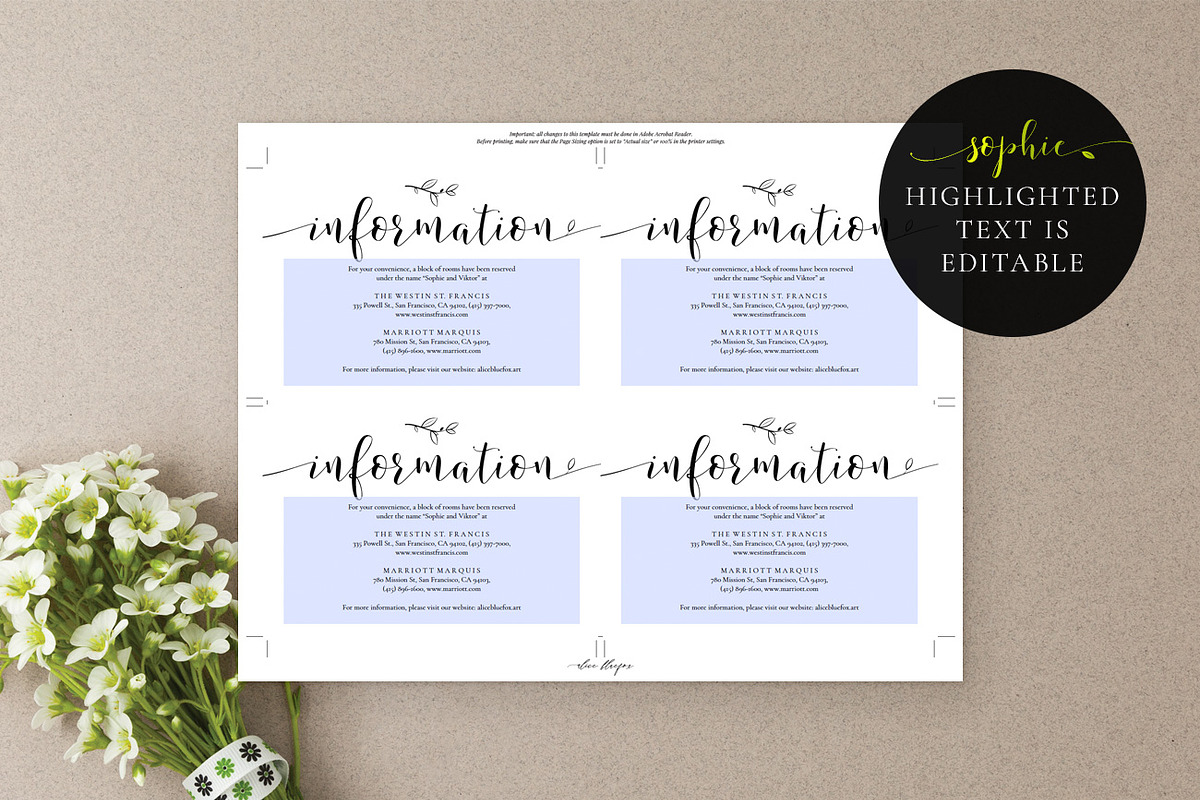 Wedding Information Cards, Sophie, an Invitation Template by Alice Bluefox (Photo 6 of 8)