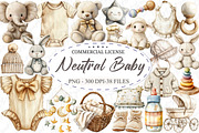 Neutral Baby Watercolor Clipart, an Illustration by designcity5 (Thumbnail 1 of 5)