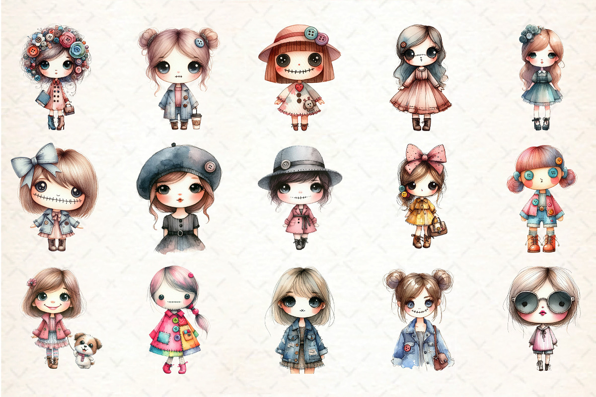 Fashion Girl Clipart Set, an Illustration by DreamCafeArt (Photo 2 of 5)