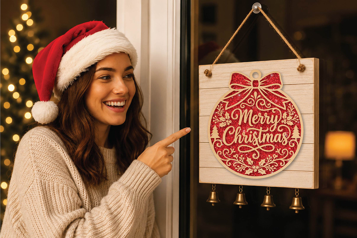 Merry Christmas Laser Cut SVG, an Object Graphic by DreamPrint404 (Photo 4 of 4)