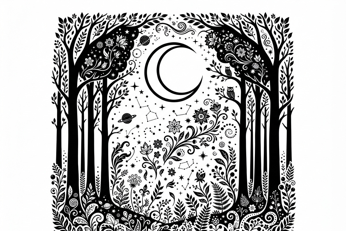 50 Mystical Galaxy Forest Silhouette, a Technology Illustration by Amazin_art (Photo 21 of 33)