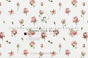 Bloom | Pink Roses Watercolor, a Stationery Template by slowlivecreate (Thumbnail 3 of 4)