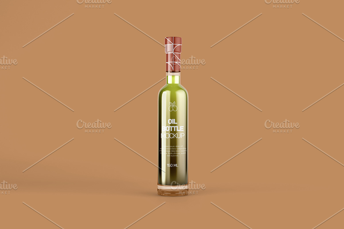 Olive Oil Bottle Mockup, a Packaging Mockup by Qaleb Studio