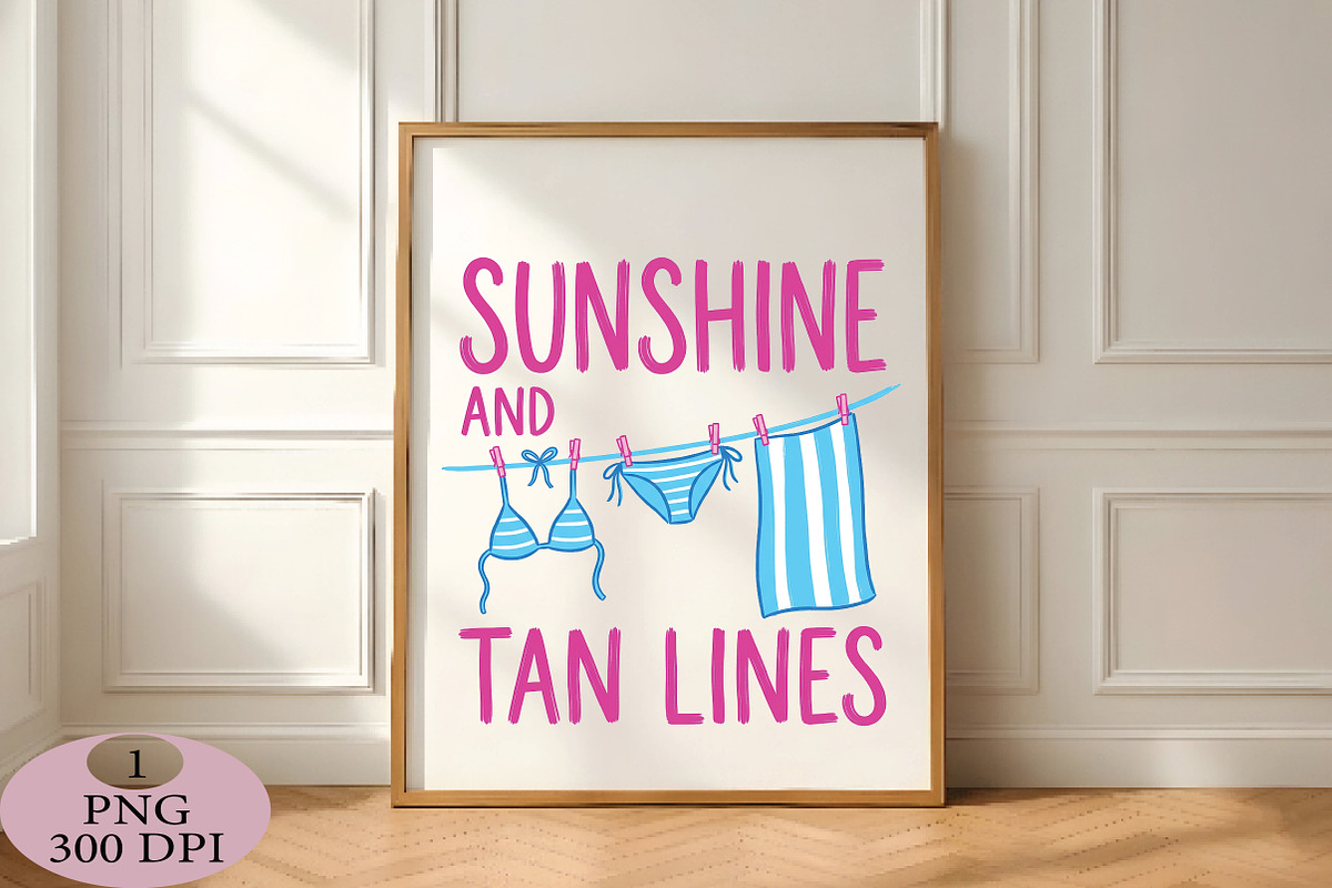 Sunshine and Tan Lines Funny Summer, an Illustration by Daily.Designs (Photo 5 of 5)