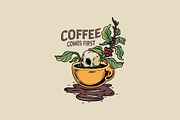 Coffee Come First, an Illustration by Pen of God Studio (Thumbnail 2 of 2)