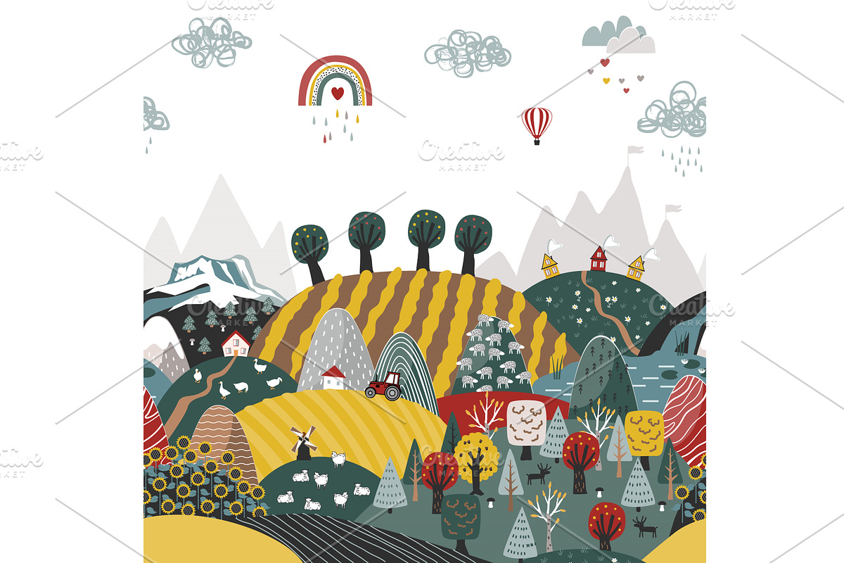 Cute seamless border pattern with, an Animal Illustration by Toltemara