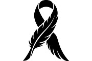 Breast Cancer Ribbon Feather SVG, a Seasonal Illustration by balal (Thumbnail 2 of 14)