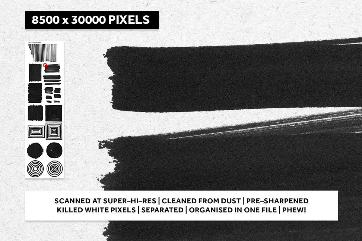 REAL BLACK MARKER TEXTURES, a Texture Graphic by HEJBRUSH.COM (Photo 3 of 4)