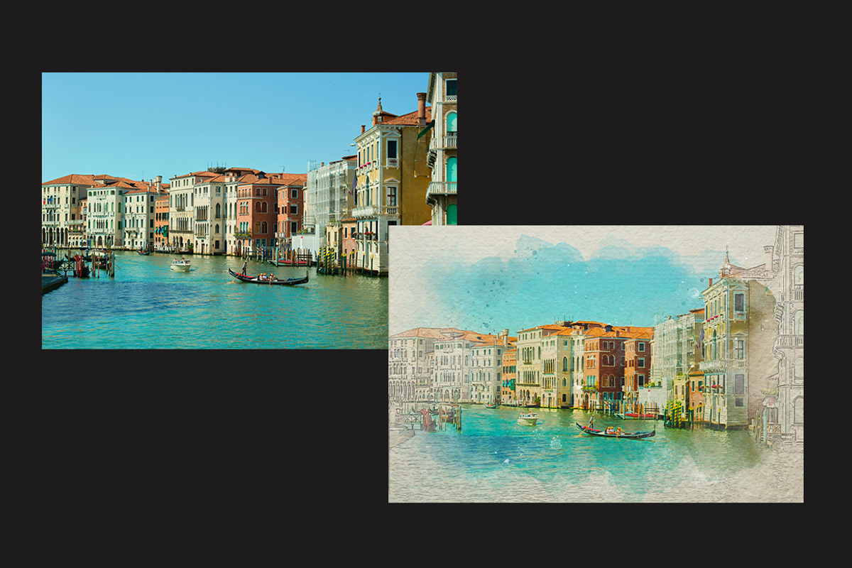 Aquarelle Sketch Photoshop Template, an Action Add-On by 3d_model_tifotizi (Photo 4 of 5)