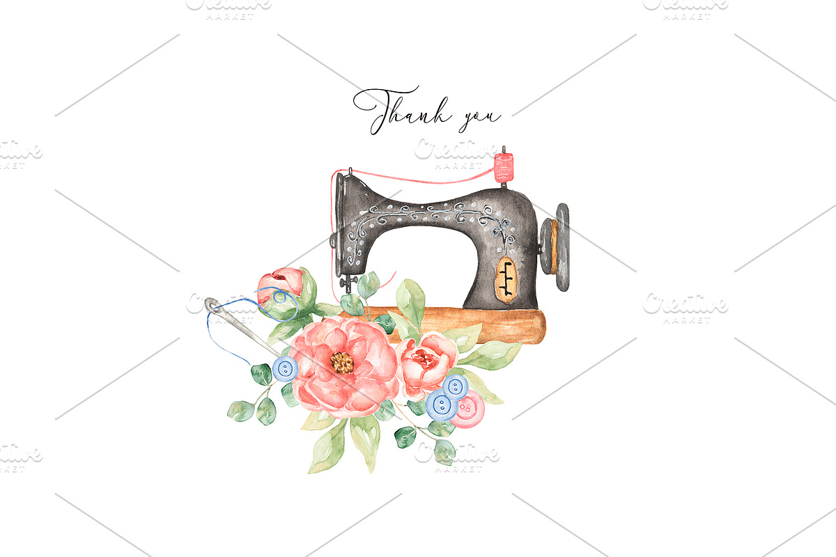 Watercolor Sewing Collection, a Work Illustration by MayaNavits (Photo 6 of 6)