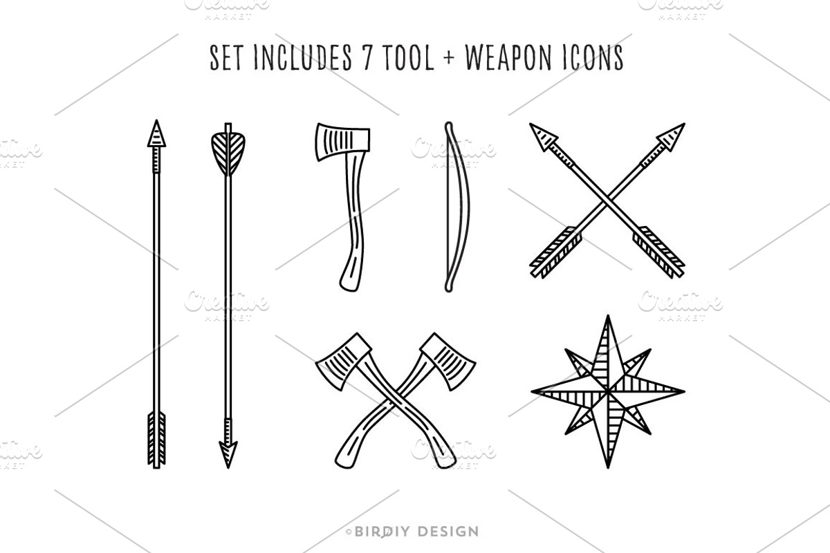 Rustic Monoline Icons and Designs, an Outline Icon by BirDIY Design (Photo 6 of 10)