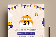 Birthday Invitation Card Layout, a Stationery Template by MightyDesign (Thumbnail 3 of 7)