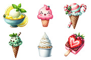 Ice Cream Watercolor Clipart, an Illustration by SinaCreation (Thumbnail 2 of 5)