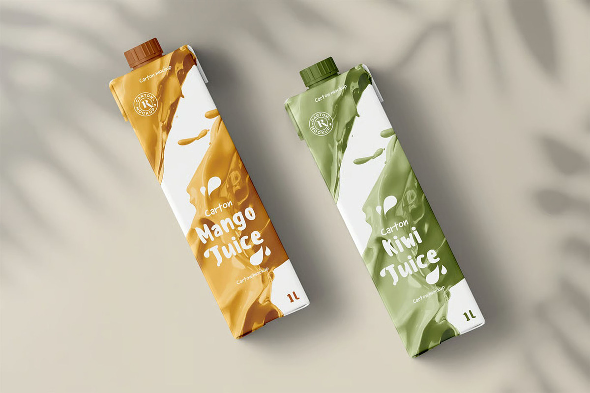 Juice Carton Mock-up, a Packaging Mockup by zippypixelstudio (Photo 9 of 14)