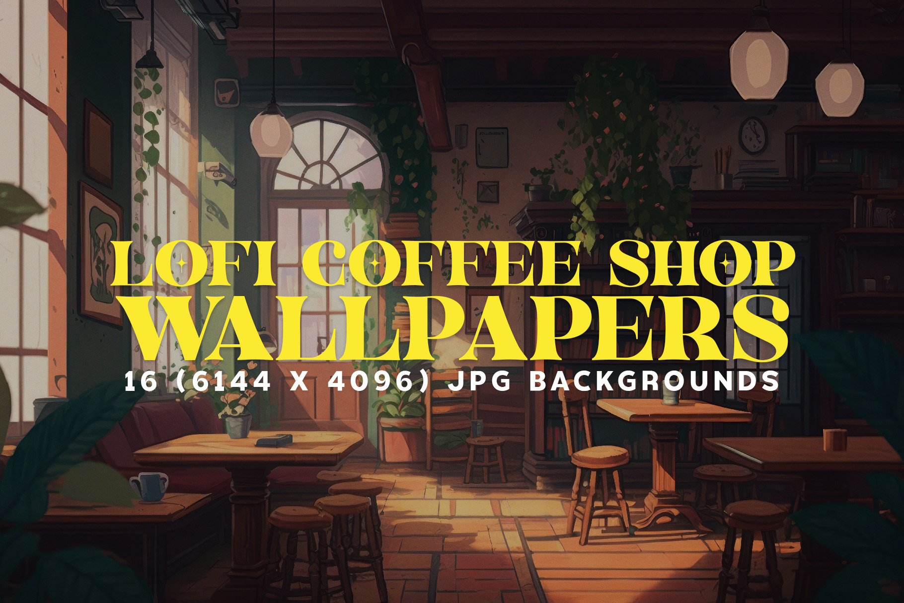 16 Cozy Lofi Coffee Shop Backgrounds, a Background Graphic by HipFonts