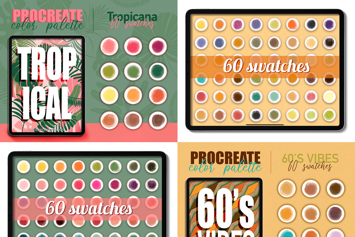 Procreate color palettes bundle, a Brush Add-On by PDknyStudio