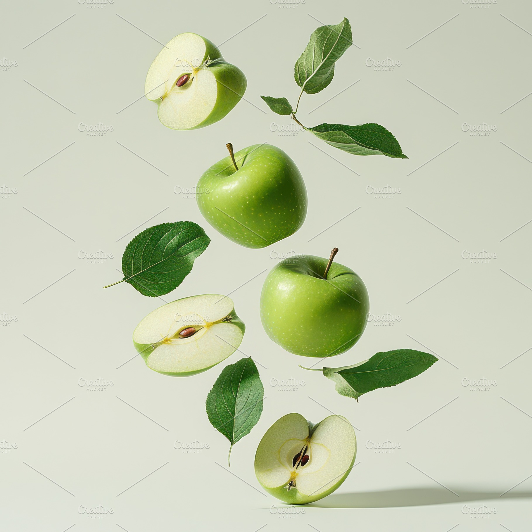 Apple slices with green Apples with, a Food & Drink Photo by Pixeness Studio