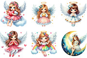 Cute Gril Angel Sublimation Clipart, an Illustration by DreamArtGraphic (Thumbnail 7 of 7)