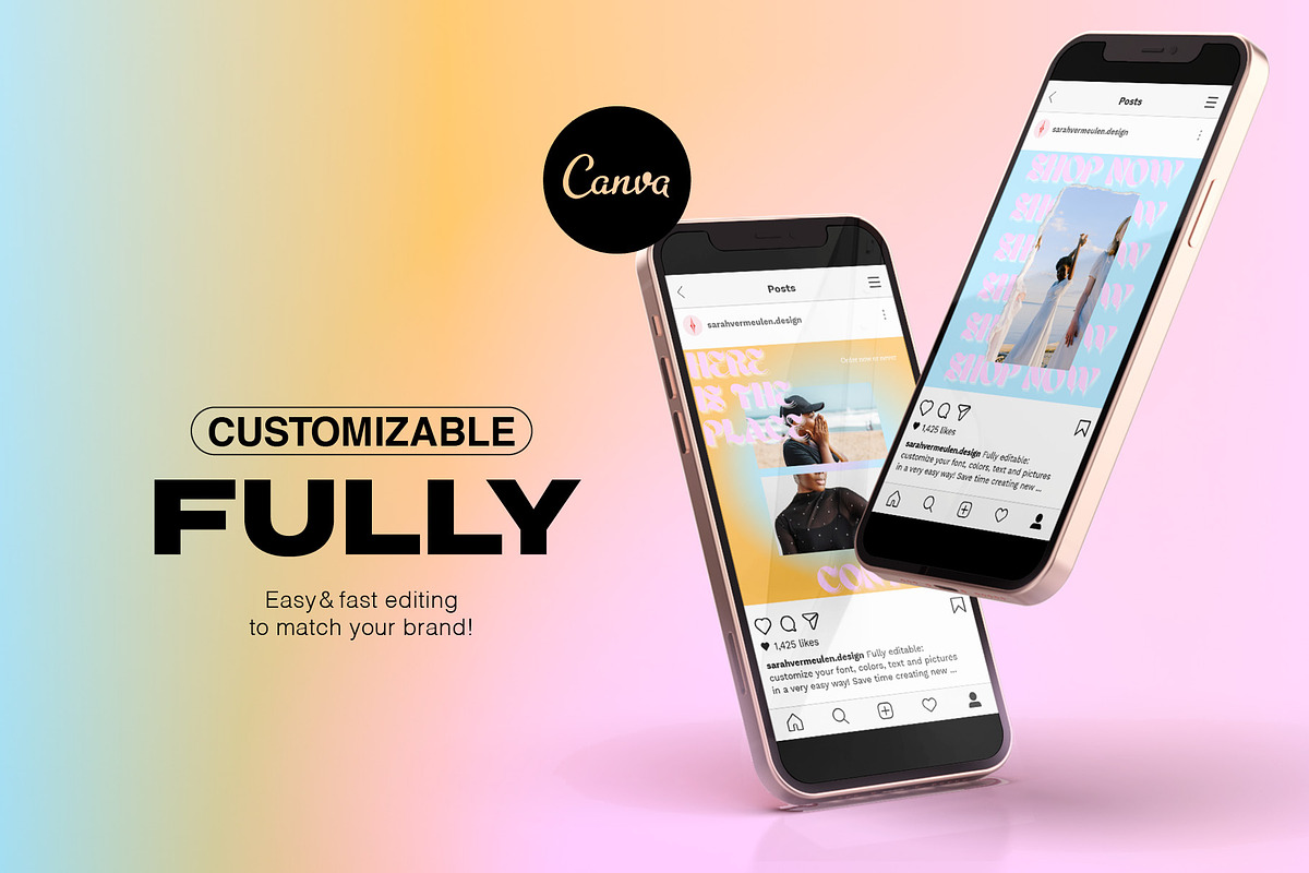 Instagram Social Media CANVA Pastel, a Social Media Template by Vermeulen Design Studio (Photo 3 of 6)
