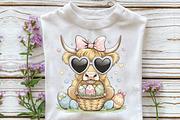 Easter Day Highland Cow PNG, Cute Co, an Illustration by DreamPrint404 (Thumbnail 4 of 7)