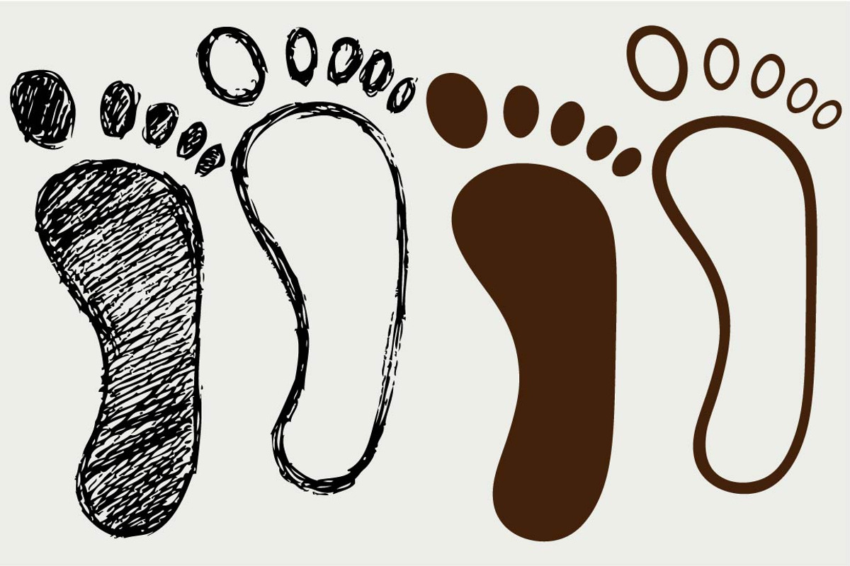 Black footprint SVG, an Outline Icon by LineworkStock