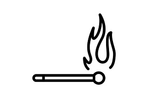 Fire Ablaze Black Icon