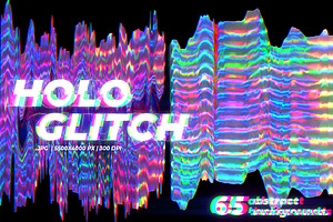 Holographic Glitch. 3D Backgrounds