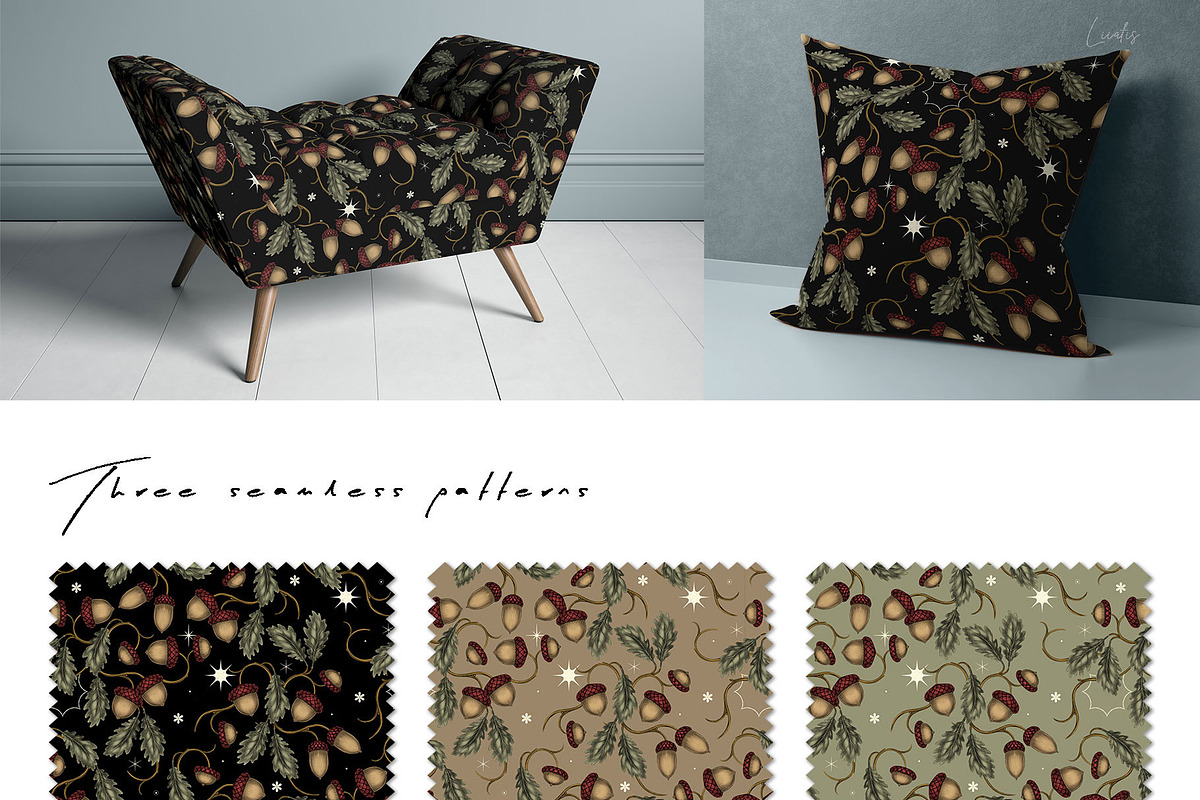 Acorn – Vintage Autumn Pattern, a Pattern Graphic by Liiafis (Photo 2 of 10)
