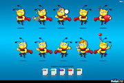 Super Bee Character - Set 1, an Illustration by DesignWolf (Thumbnail 2 of 2)