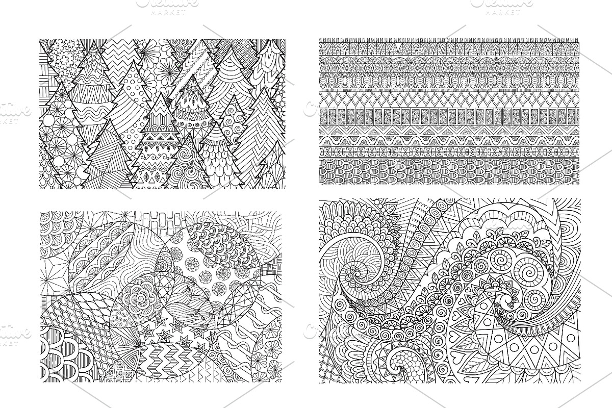 20 Abstract line art backgrounds, a Decorative Illustration by Somjai King (Photo 5 of 6)